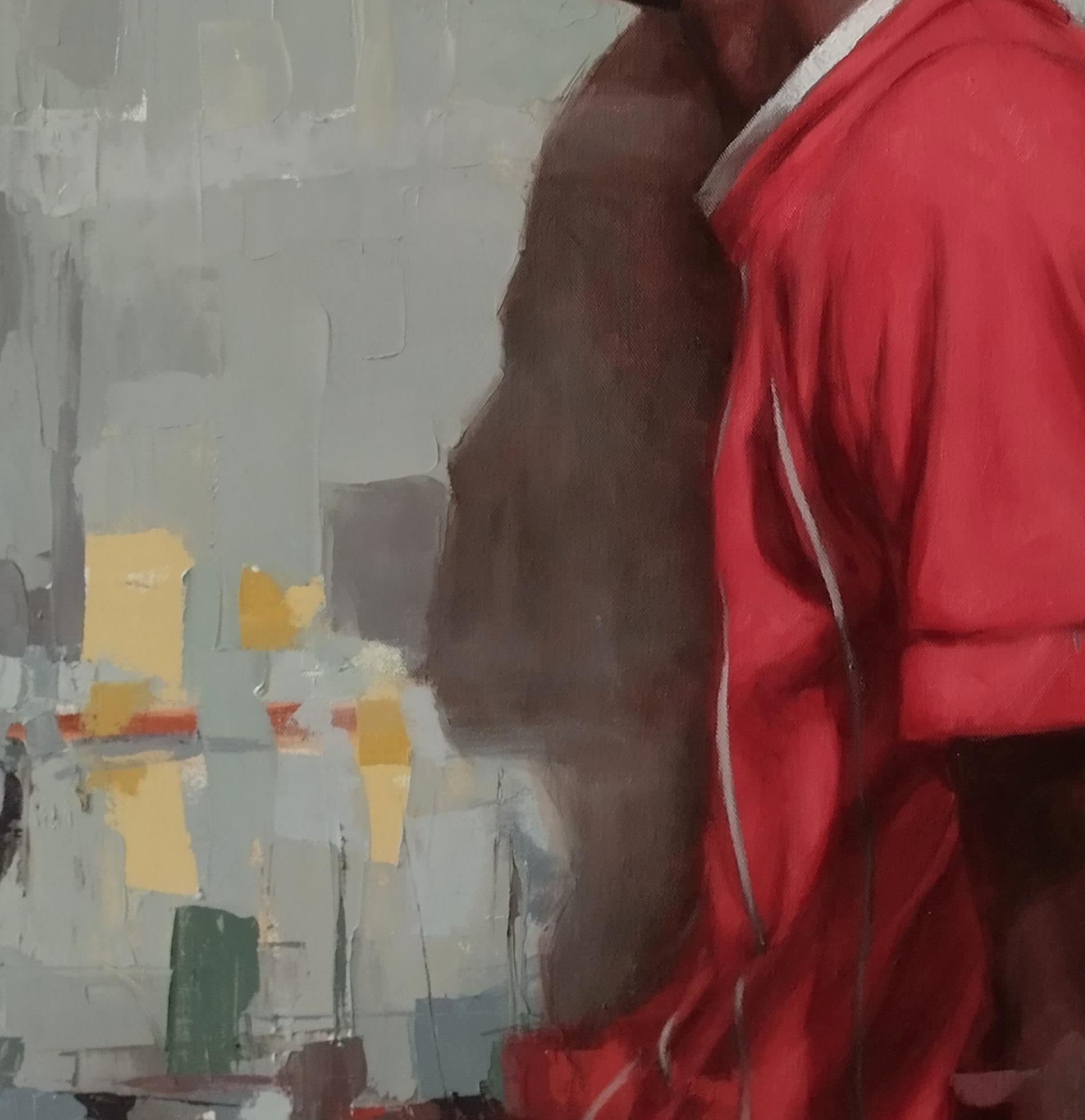 Paz interior 2 - Portrait Painting Gris de Meshach Charity