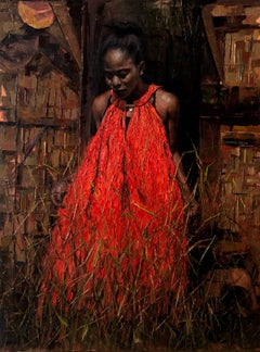 Red Garment 1 - 21° secolo, Contemporaneo, Figurativo, Ritratto, Africa Donne