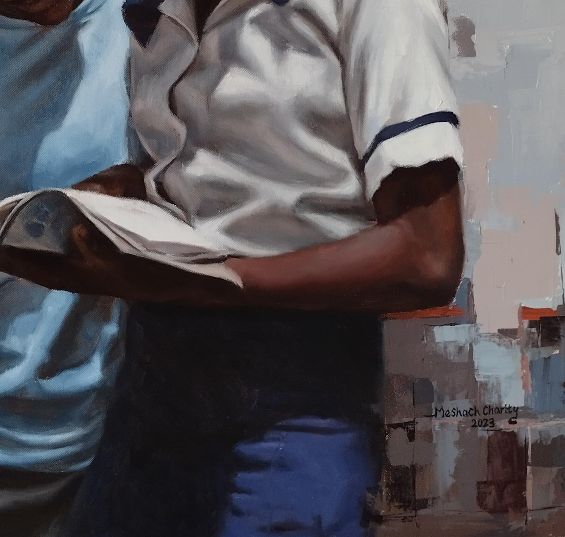 Líder de hoy - Siglo XXI, Contemporáneo, Retrato figurativo, Uniforme escolar en venta 1