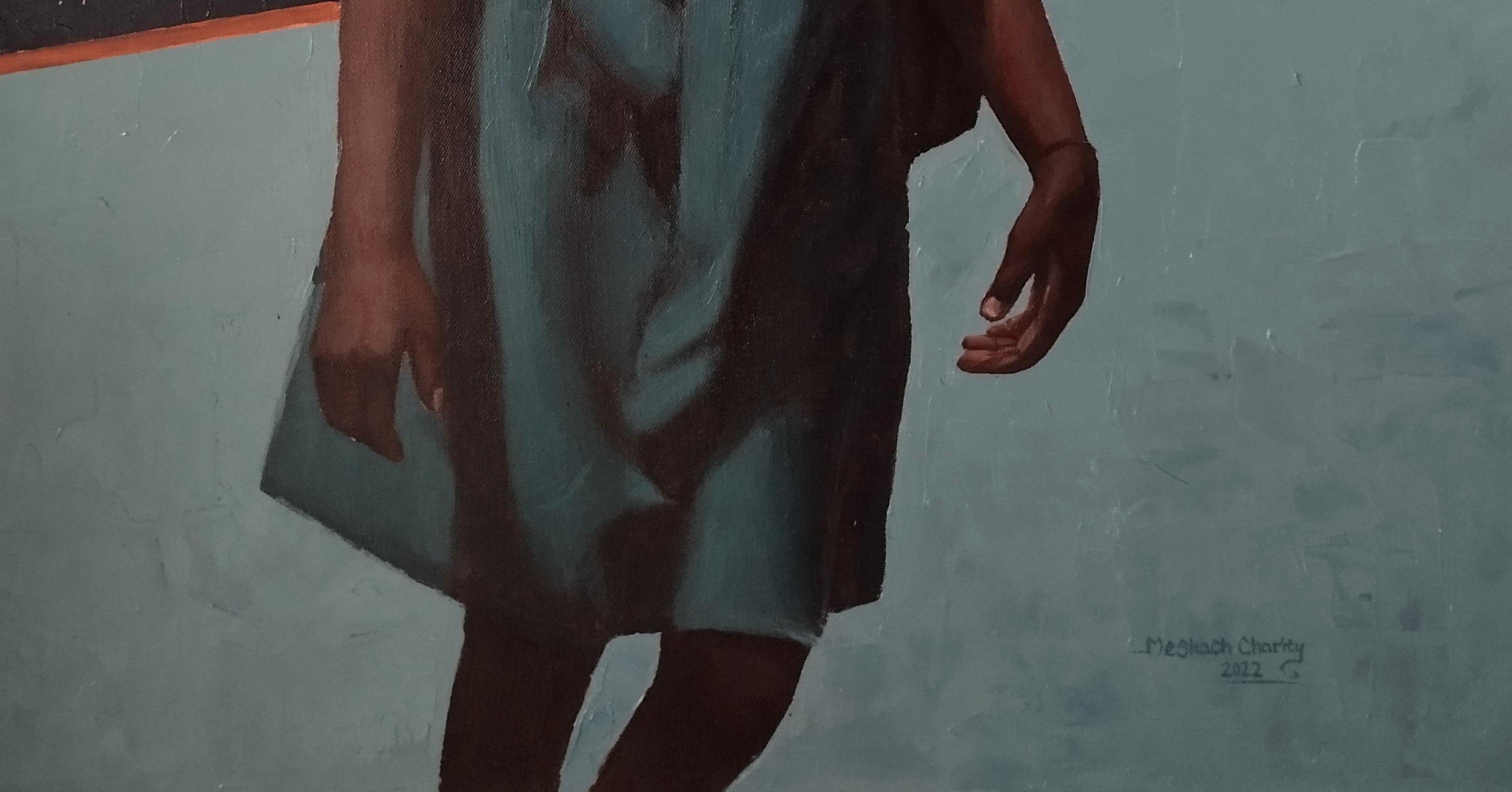 When Life Seems Blurry - Black Figurative Painting by Meshach Charity