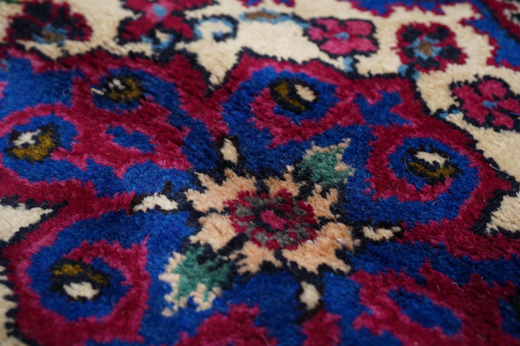 Persischer Mashad signierter Vintage-Teppich 9'5'' x 12'2'' im Angebot 5