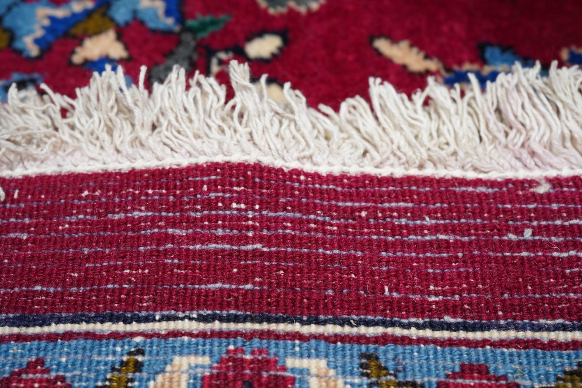 Persischer Mashad signierter Vintage-Teppich 9'5'' x 12'2'' im Angebot 7
