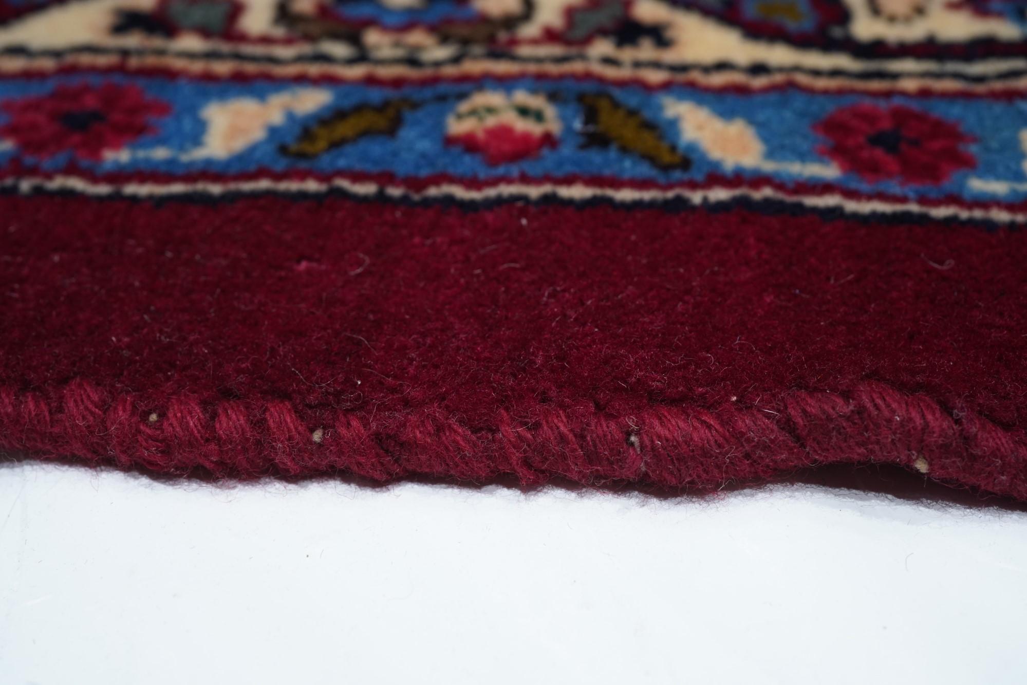 Wool Vintage Persian Mashad Signed Rug 9'5'' x 12'2'' For Sale