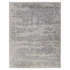 MESHARA Hand Knotted Rug in Silver, Gold & Aqua Beige Colours by Hands