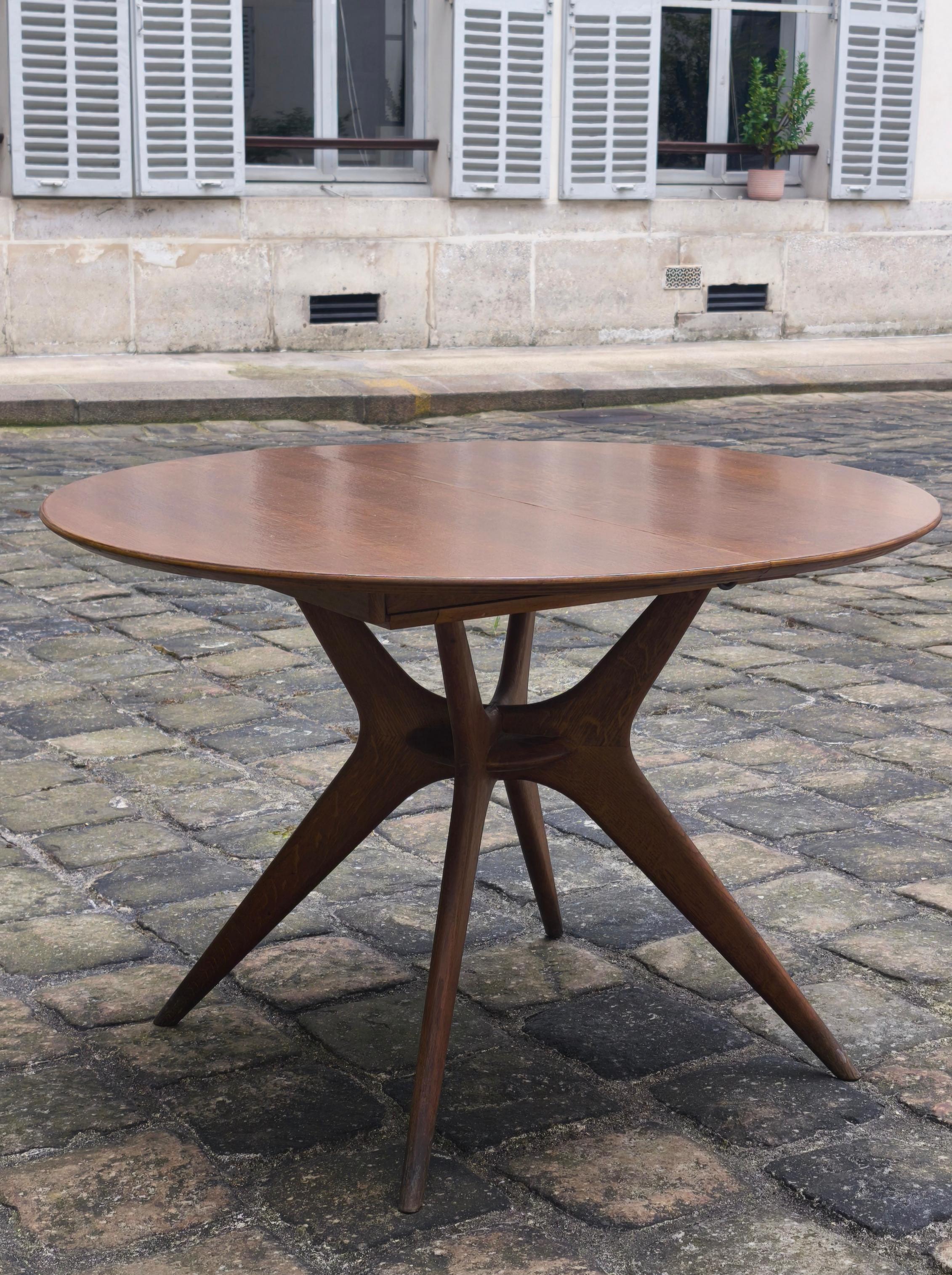 Chêne Table de salle à manger en chêne maillé attribuée à Ico Parisi, années 1960 en vente