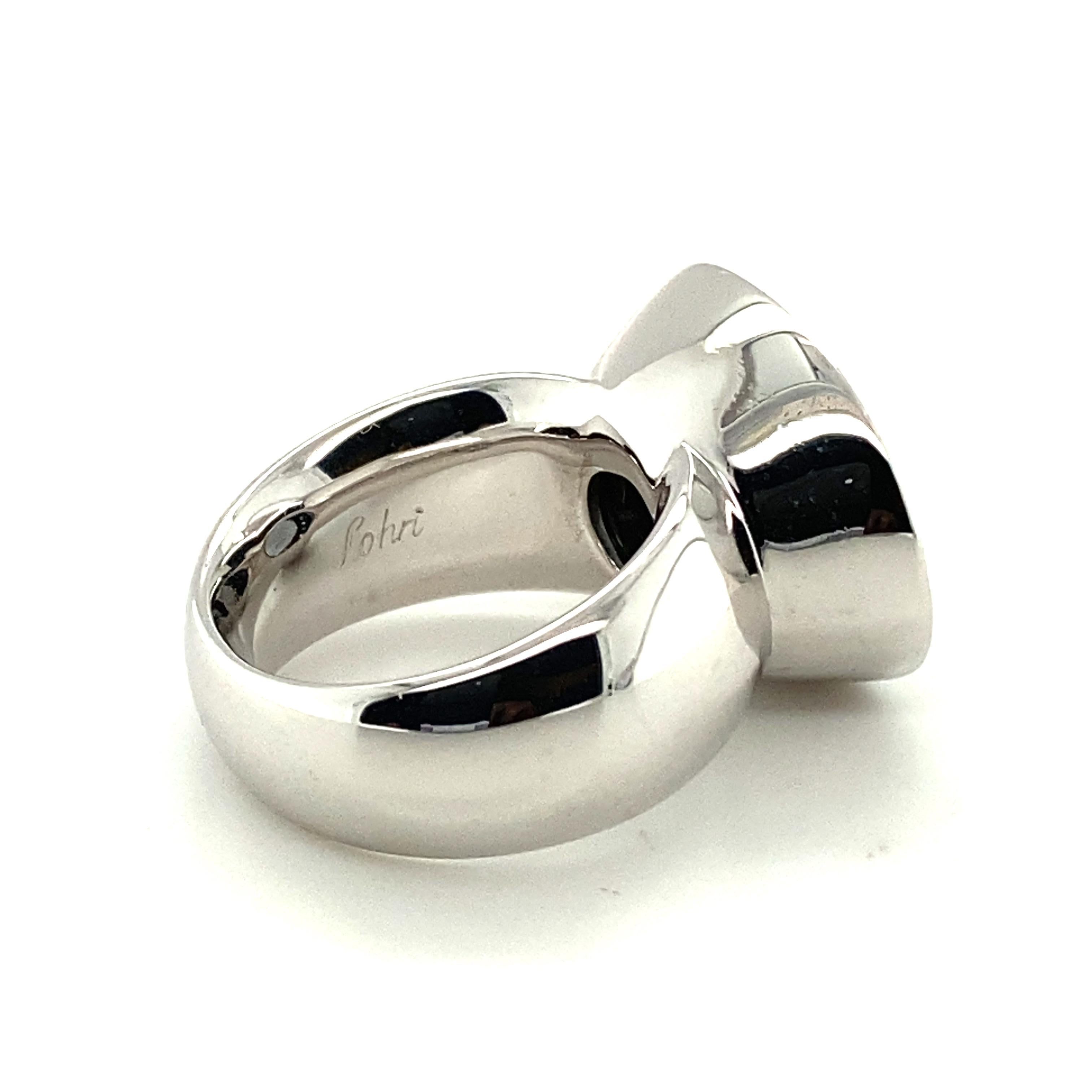 Mesmerising 8.84 Carat Grey Spinel and Diamond Ring in 18 Karat White Gold For Sale 6