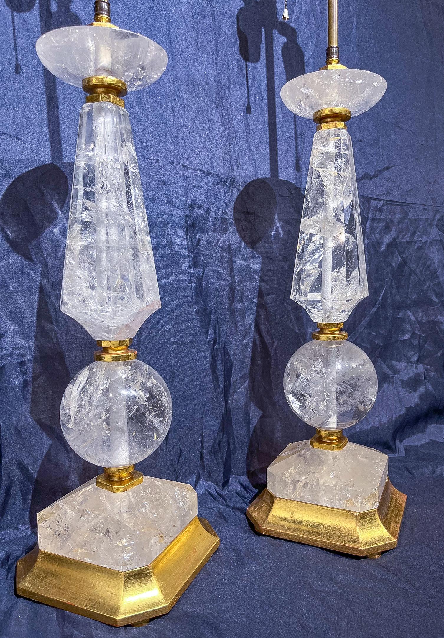Mesmerising Rock Crystal Sphere Table Lamps For Sale 3