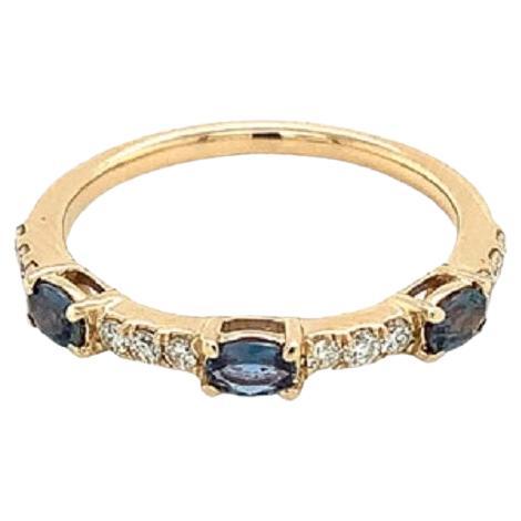 Incredibile 0,18Ct. Anello con alessandrite naturale e diamanti