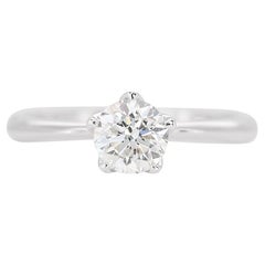 Mesmerizing 0.53ct Solitaire Diamond Ring set in Gleaming 18K White Gold