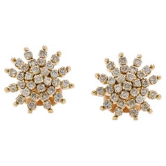 Mesmerizing 0.62ct Natural Diamond Stud Earrings in 14K Yellow Gold