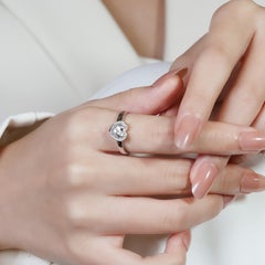 Mesmerizing 0.70ct Diamonds Heart-Shaped Ring in 18K White Gold