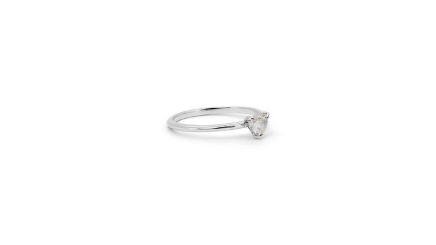 Heart Cut Mesmerizing 0.70ct Heart Brilliant Diamond Ring set in 18K White Gold For Sale
