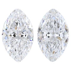Magnifique paire de diamants naturels de 1,00 carat, certifiés GIA