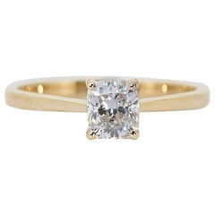 Magnifique bague en diamant rond brillant de 1,02ct avec certificat GIA