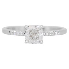 Mesmerizing 1.07ct Diamonds Pave Ring in 14k White Gold - IGI Certified