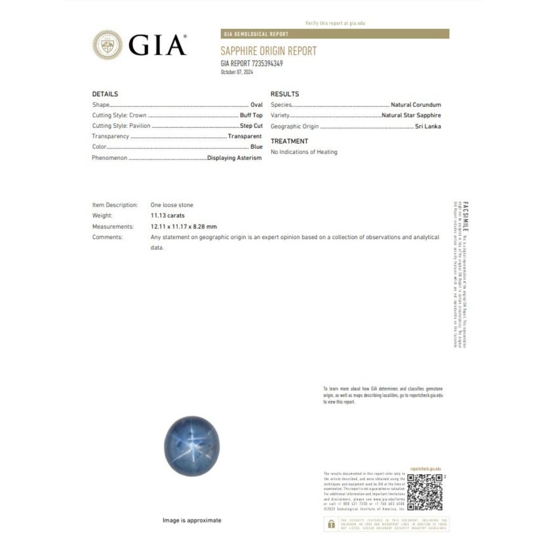 Mesmerizing 11.13ct Saphir Edelstein - GIA zertifiziert

Dieser prächtige ovale Saphir von 11,13 Karat hat einen atemberaubenden blauen Farbton. Seine elegante Form und seine beachtliche Größe machen ihn zu einem wirklich außergewöhnlichen