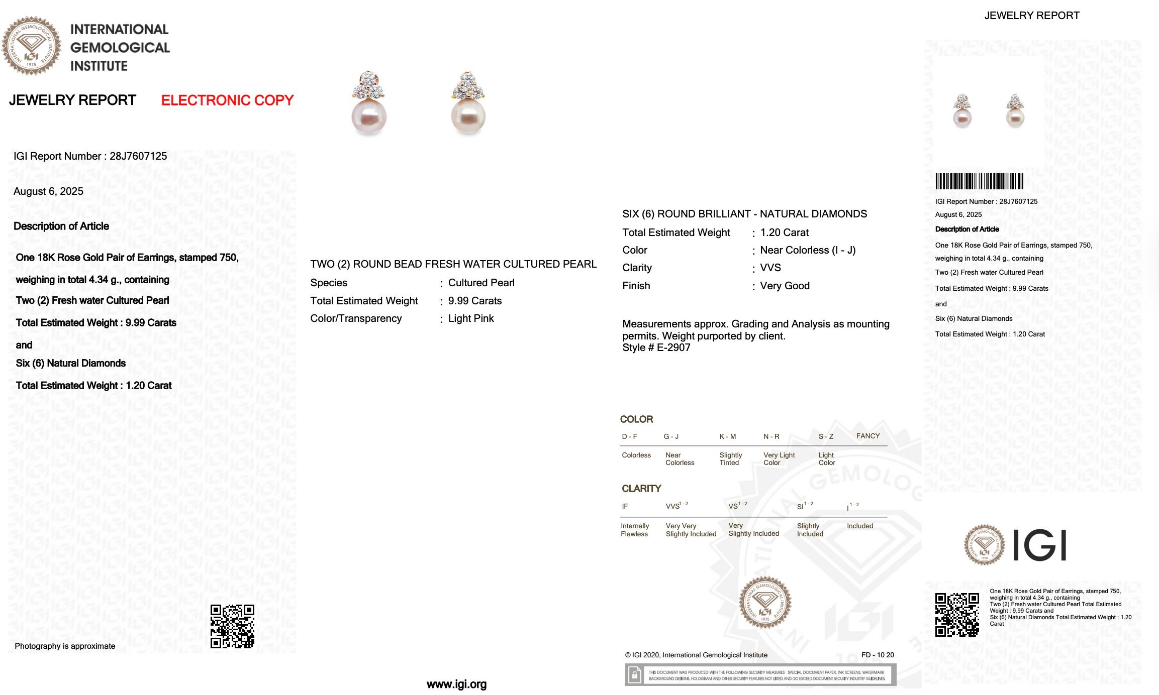 Mesmerizing 11.19ct Fresh Water Cultured Pearls and Diamonds Earrings For Sale 1