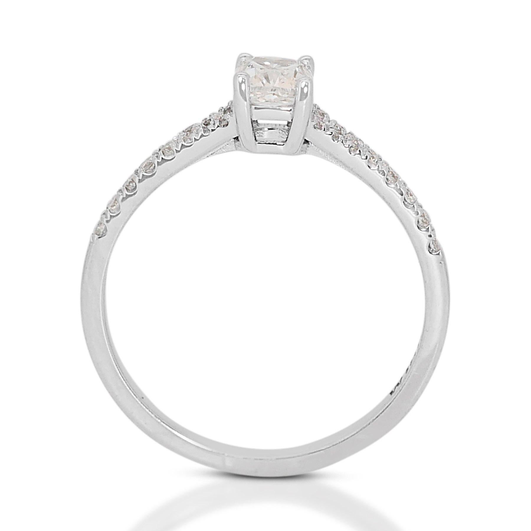 Mesmerizing 1.17ct Diamond Pave Ring in 18k White Gold - GIA Certified For Sale 2
