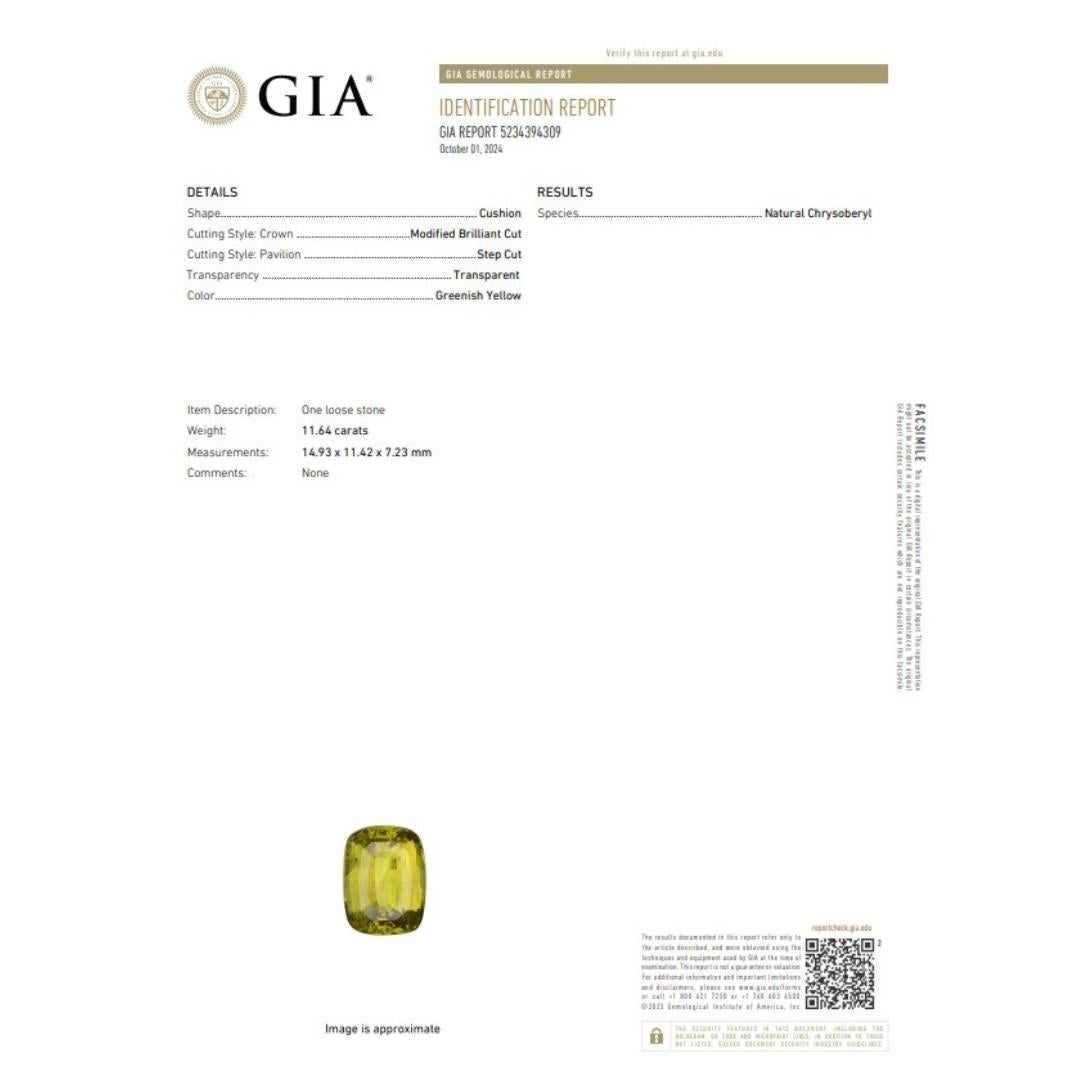 Mesmerizing 12.39ct Chrysoberyl and Diamonds Halo Cocktail Ring 1