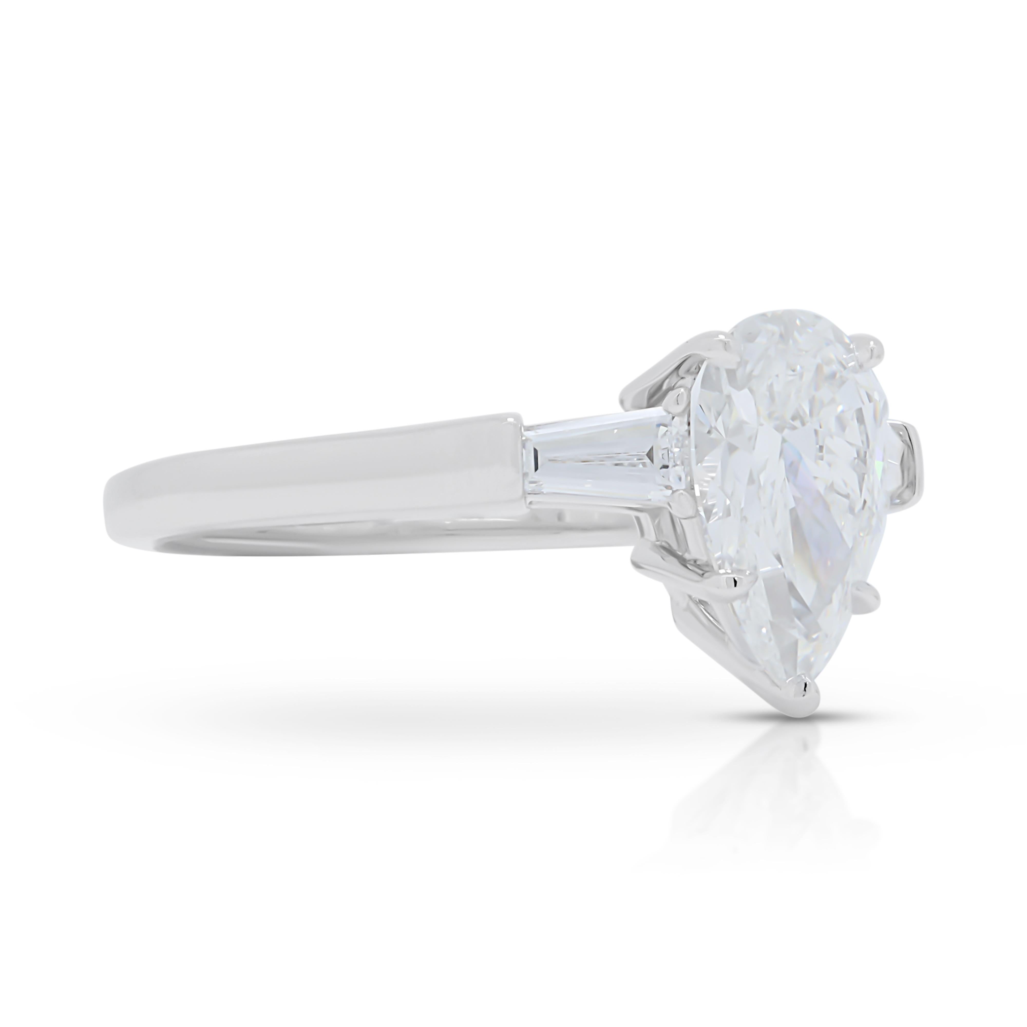 Pear Cut Mesmerizing 1.37ct Diamond Harry Winston Ring in Platinum 