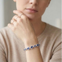 Whiting : Bracelet en or blanc 18 carats avec saphir et diamant de 16,39ct