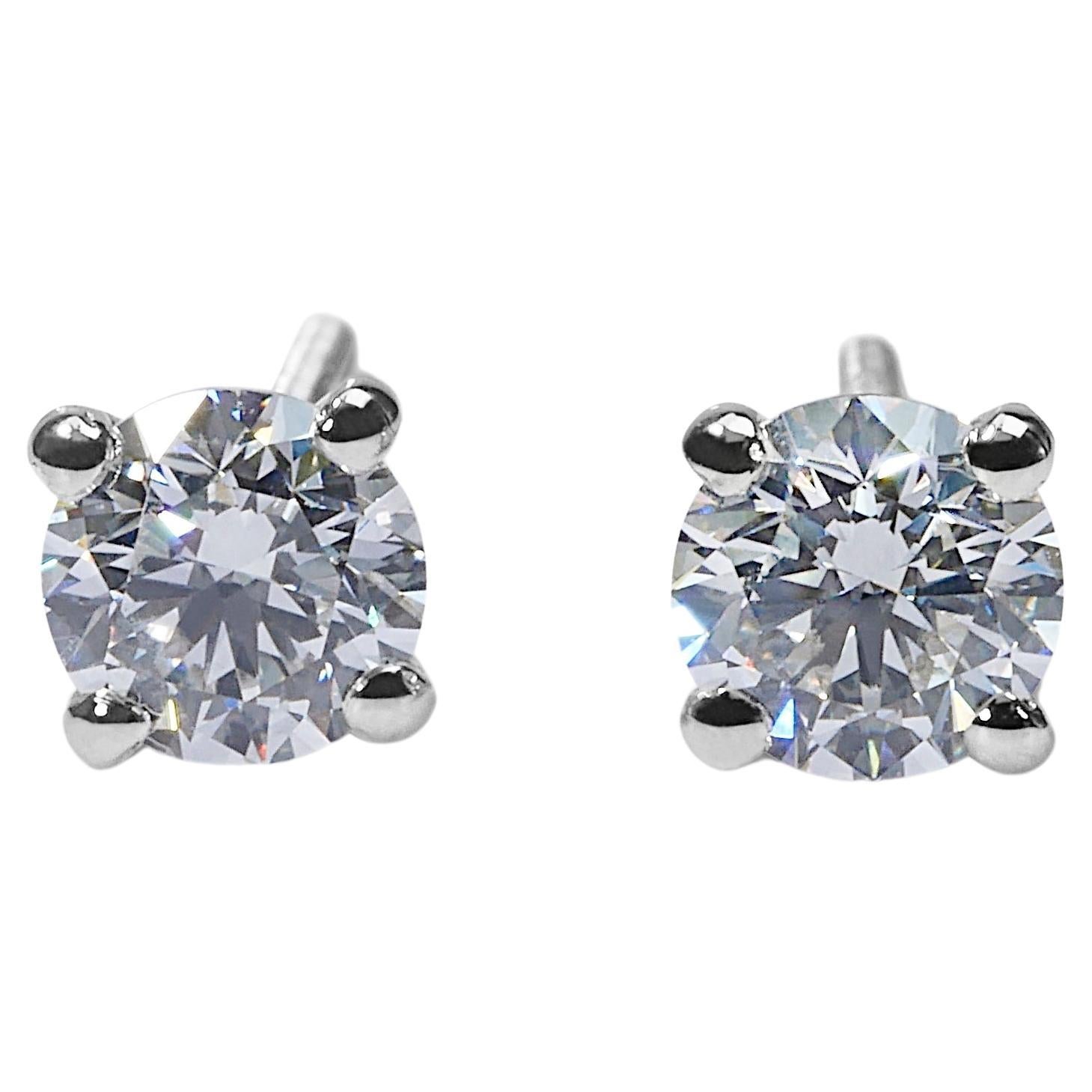 Mesmerizing 2.01ct Diamond Stud Earrings in 18k White Gold - GIA Certified 