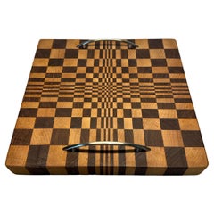 Illusion d'optique 3-D envoûtante Planche à découper en noyer et érable à grain fin