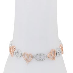 Bracelet de diamants de 3.00ct en or blanc et rose 18k - IG Certified