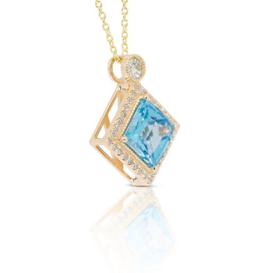 Square Cut Mesmerizing 3.49 Carat Square Mixed Cut Topaz Necklace For Sale