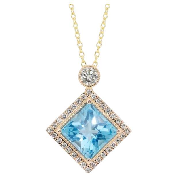 Mesmerizing 3.49 Carat Square Mixed Cut Topaz Necklace For Sale