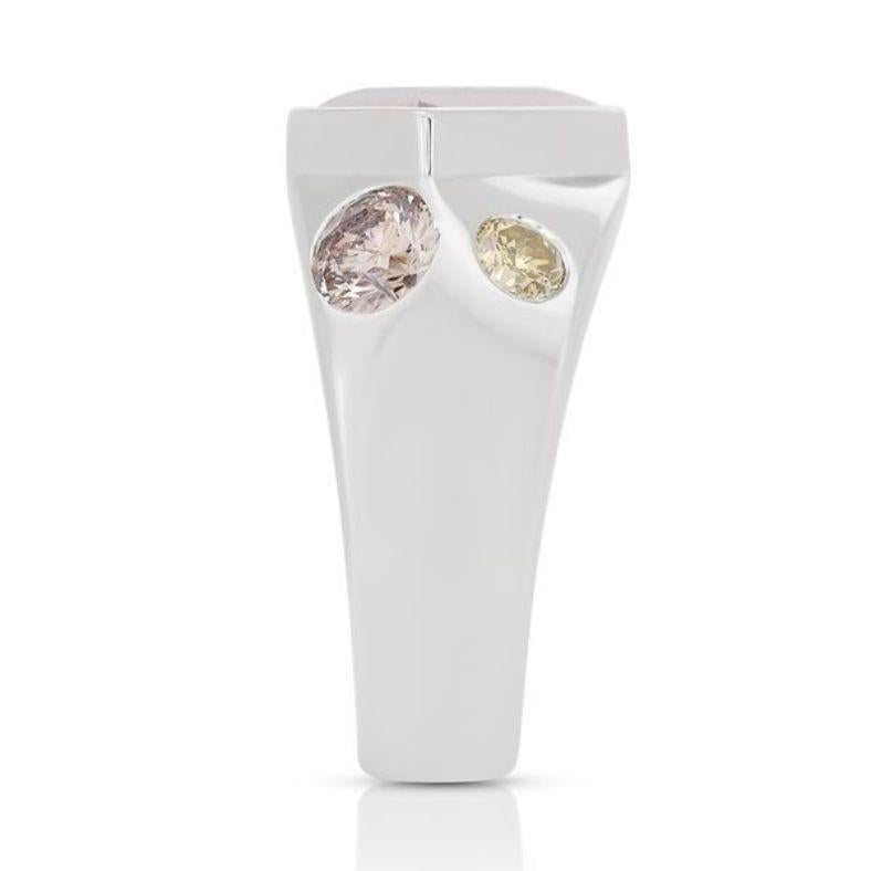 De las mujeres Hipnotizante Anillo Pentágono de 4,32 ct con Diamantes de Color en Oro Blanco de 18 quilates en venta