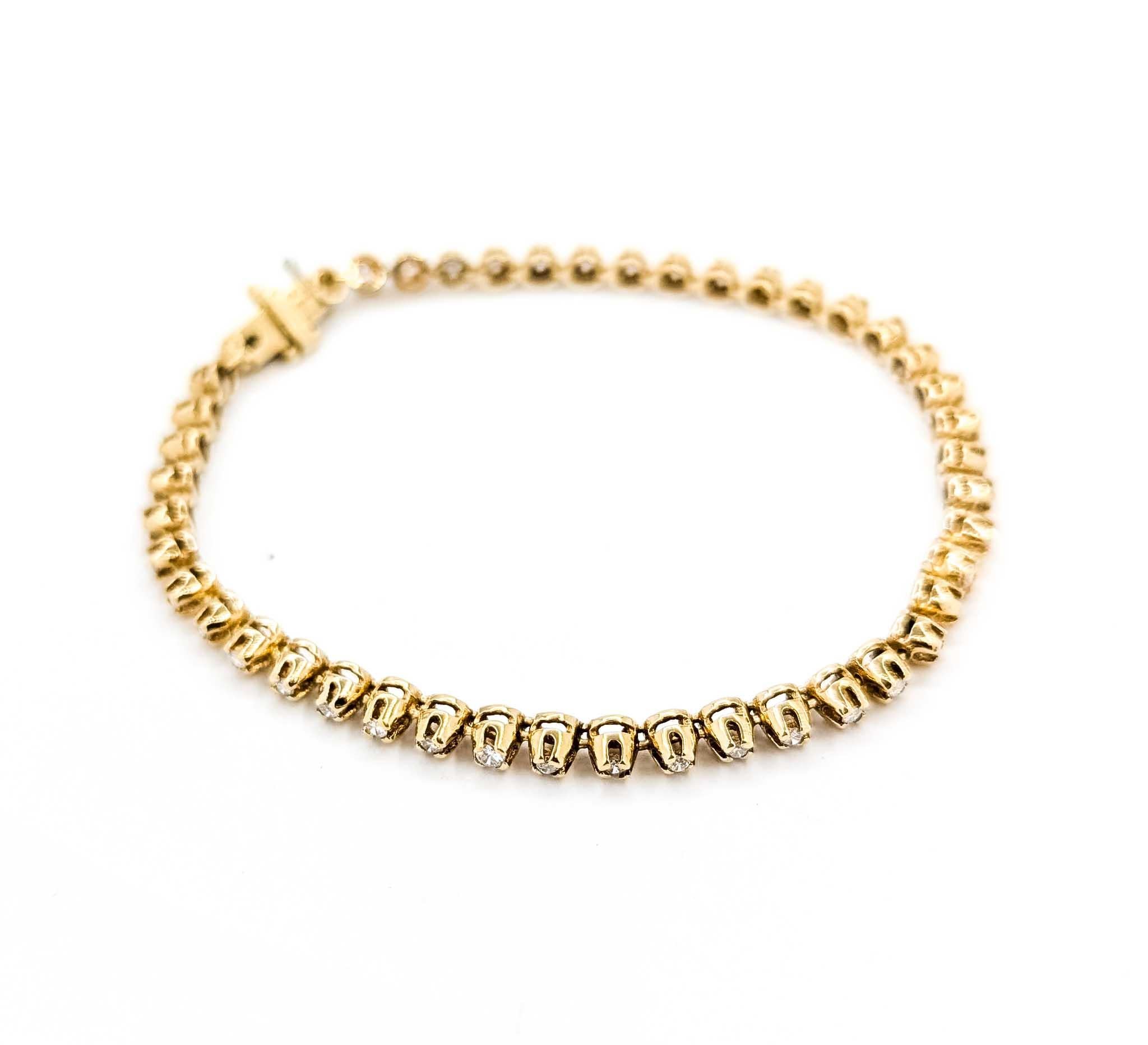 Mesmerizing Diamond Radiance Bracelet in 14k Yellow Gold

Introducing this mesmerizing Diamond Radiance Bracelet, expertly crafted in lustrous 14k yellow gold. This elegant bracelet showcases an exquisite array of sparkling diamonds, each