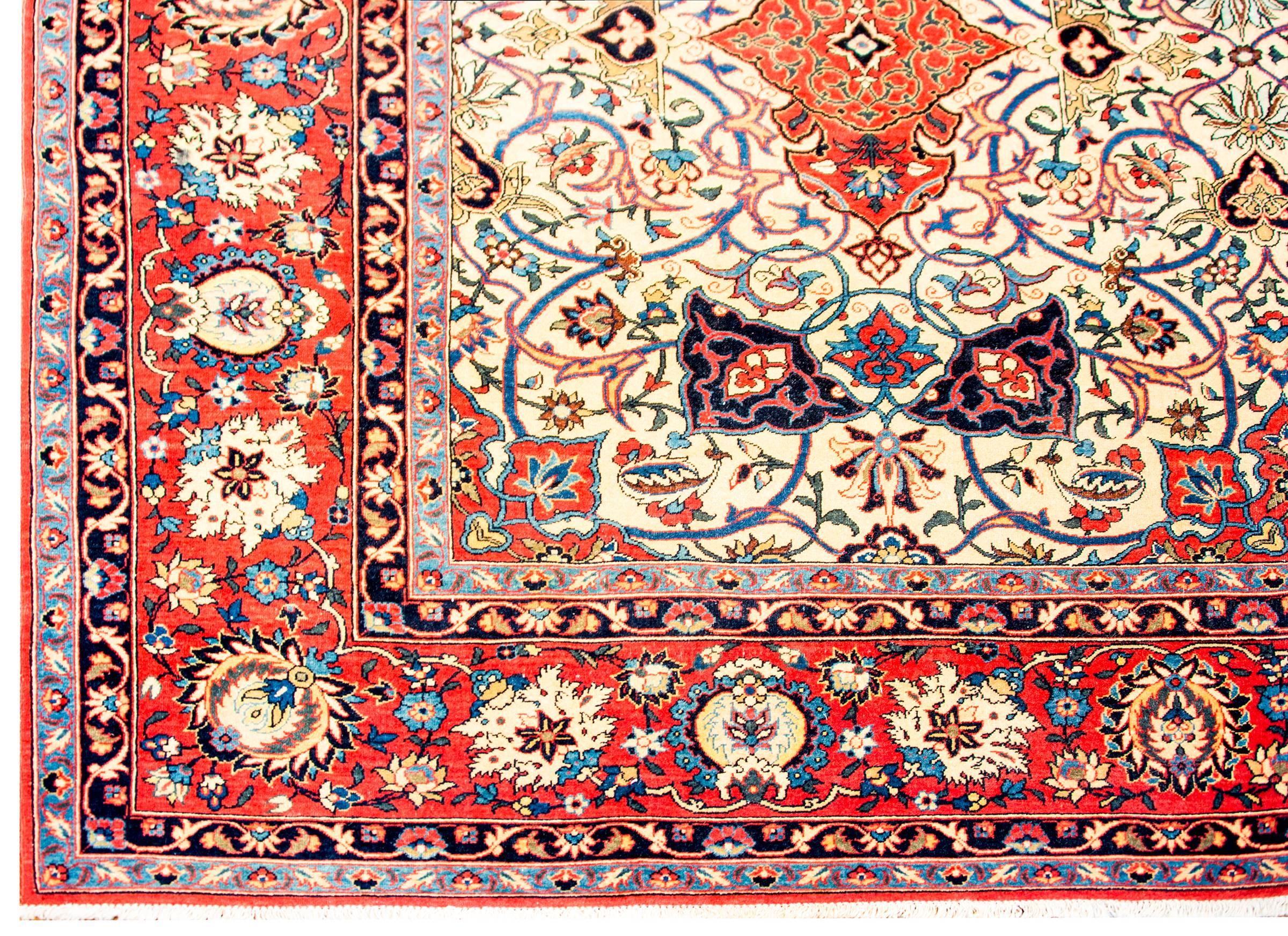 Vegetable Dyed Mesmerizing Early 20th Century Persian Isfahan Rug For Sale