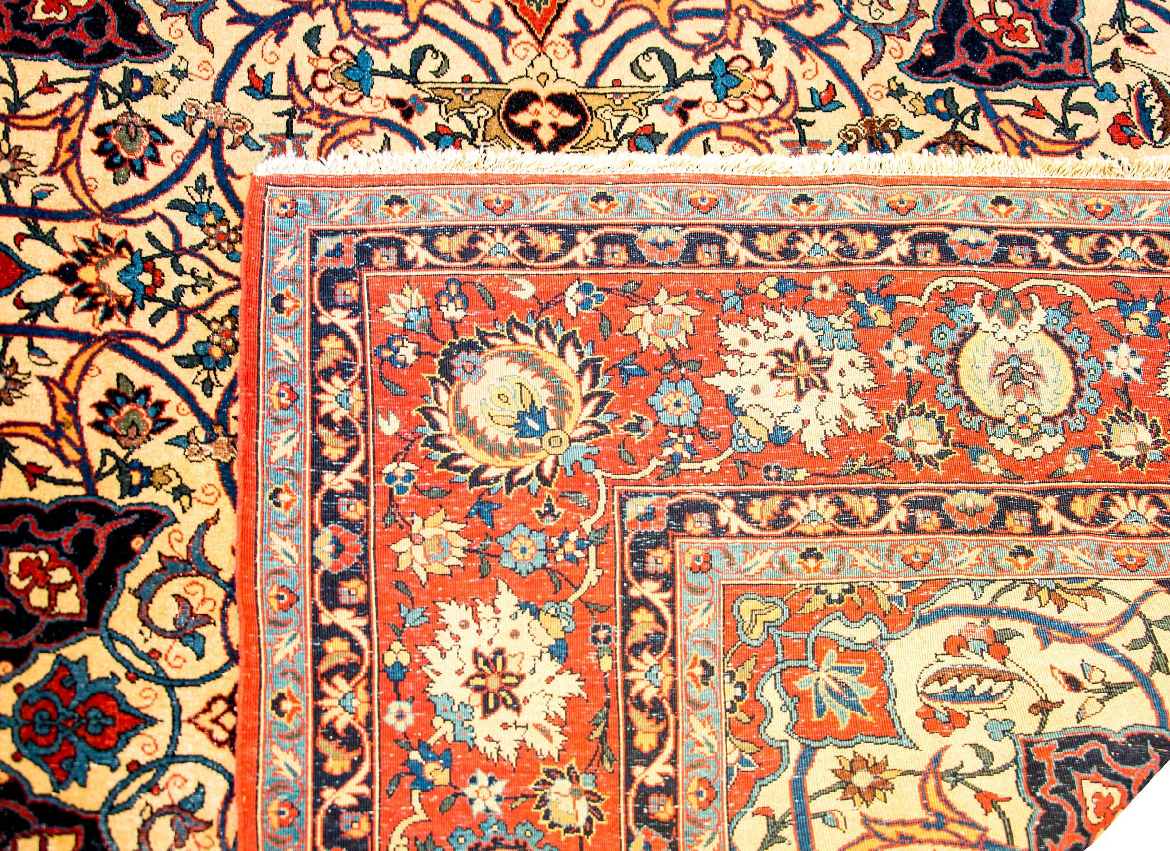 Wool Mesmerizing Early 20th Century Persian Isfahan Rug For Sale