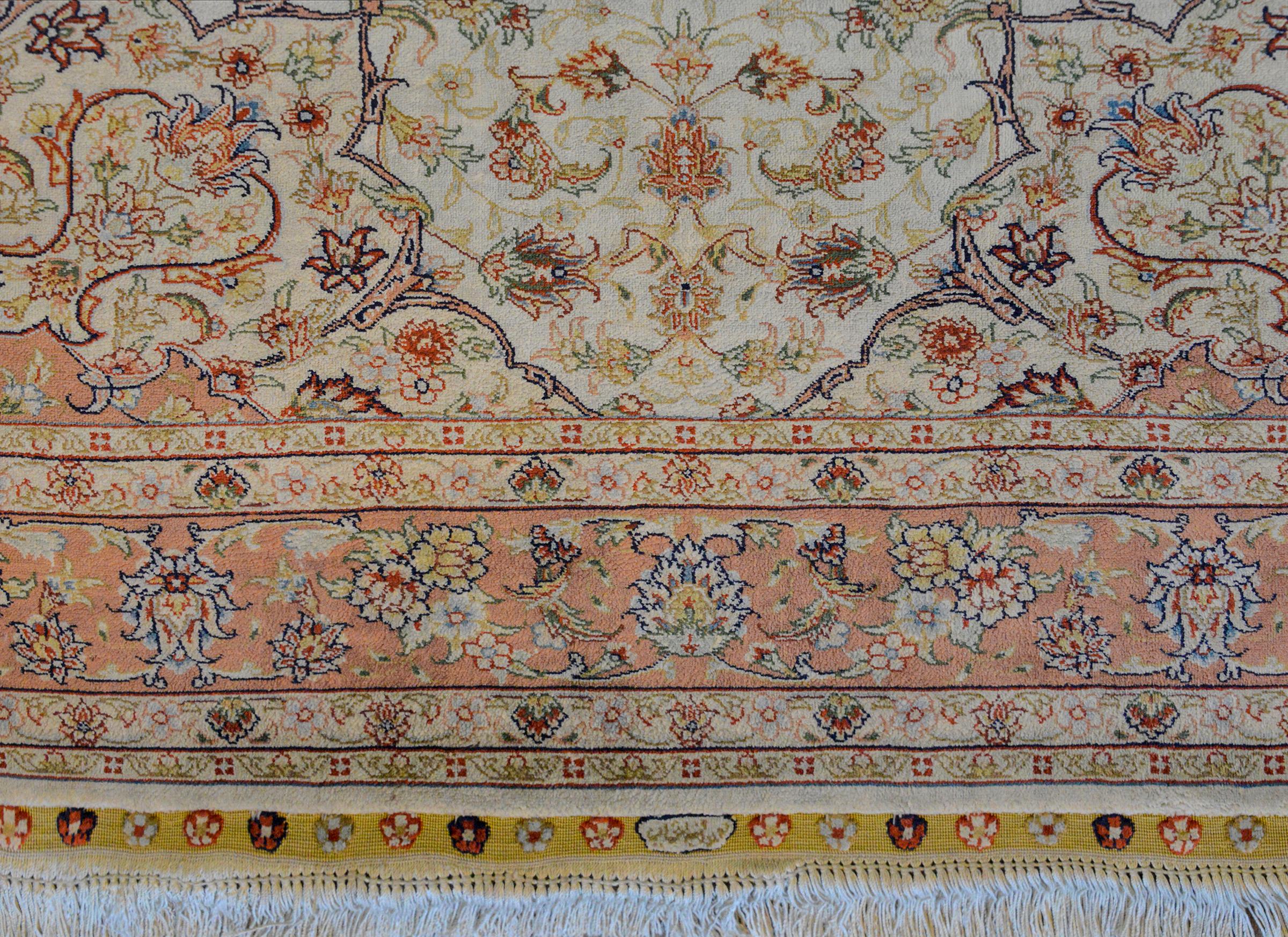 Late 20th Century Mesmerizing Egyptian Silk Tabriz Rug For Sale