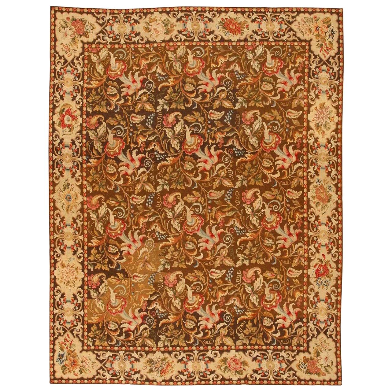 Antique Victorian English Needlepoint Rug, circa 1860 For Sale at 1stDibs