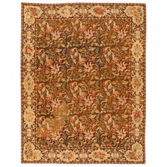Nazmiyal Collection Antique English Needlepoint Rug. 6 ft 3 in x 7 ft 9 in 