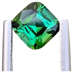 Mesmerizing Greenish Blue Tourmaline 1.55 carats Cushion Cut Natural Afghani Gem