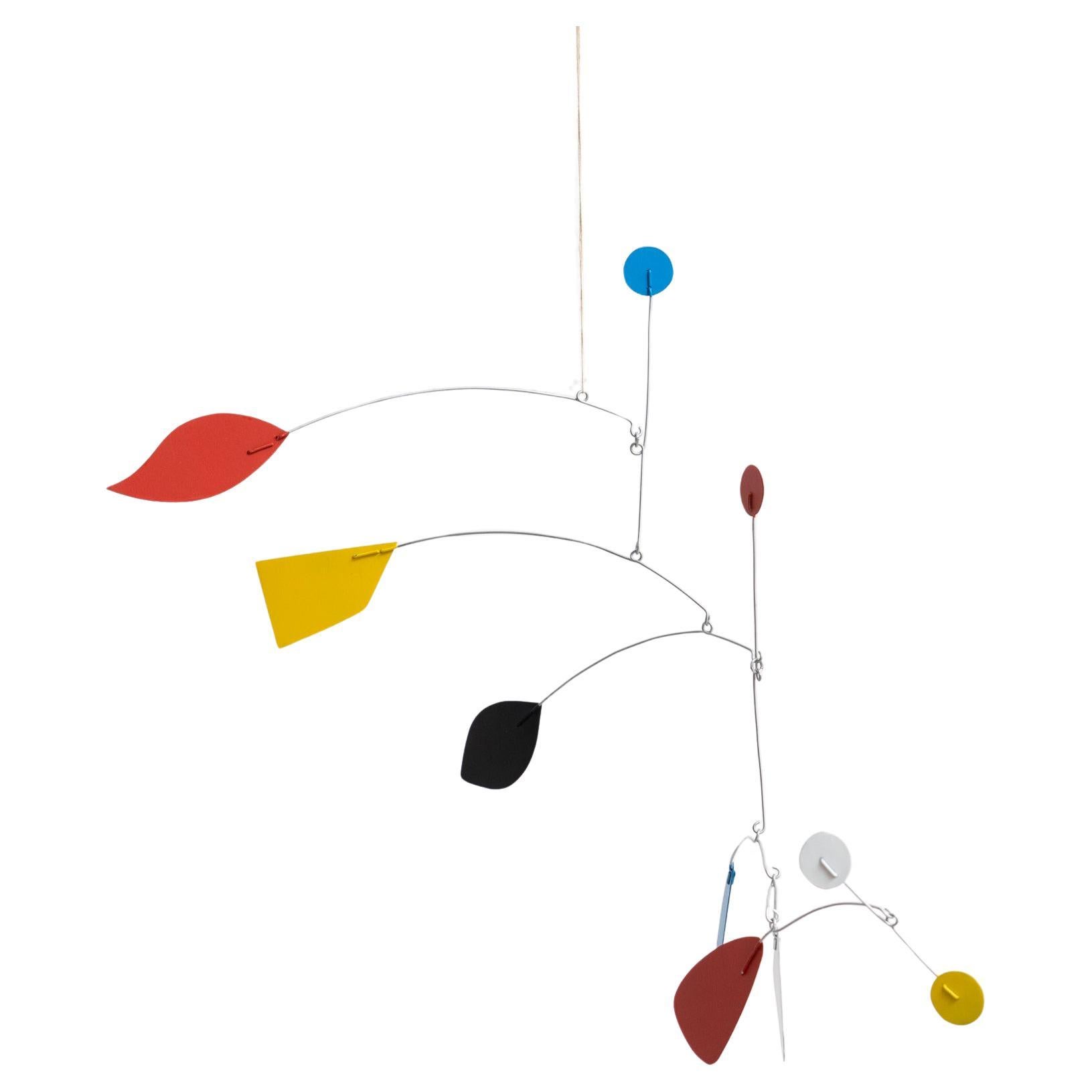 Mid-Century Modern Mesmerizing Kinetics: Iron Sculpture - Painted Motion and Color