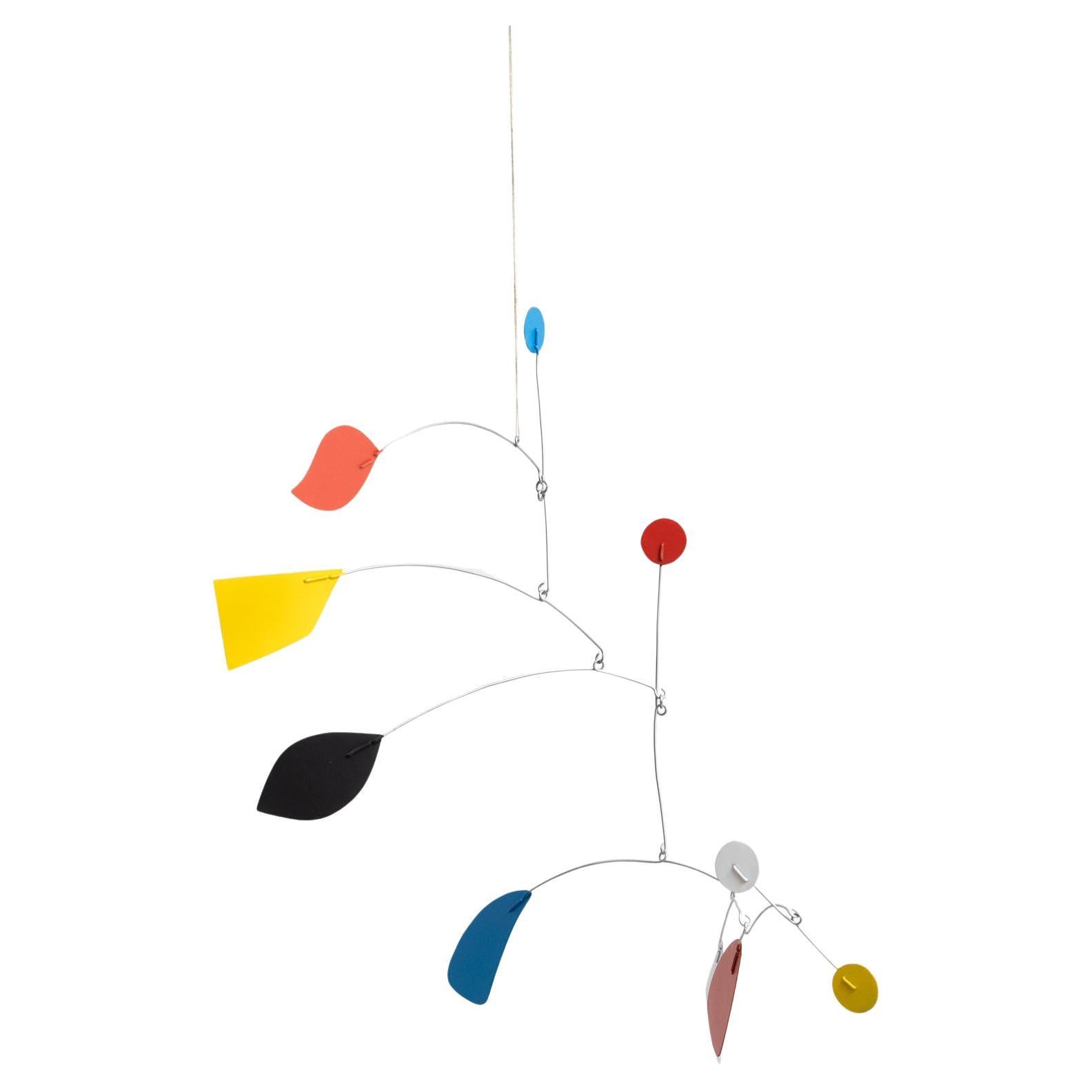 French Mesmerizing Kinetics: Iron Sculpture - Painted Motion and Color