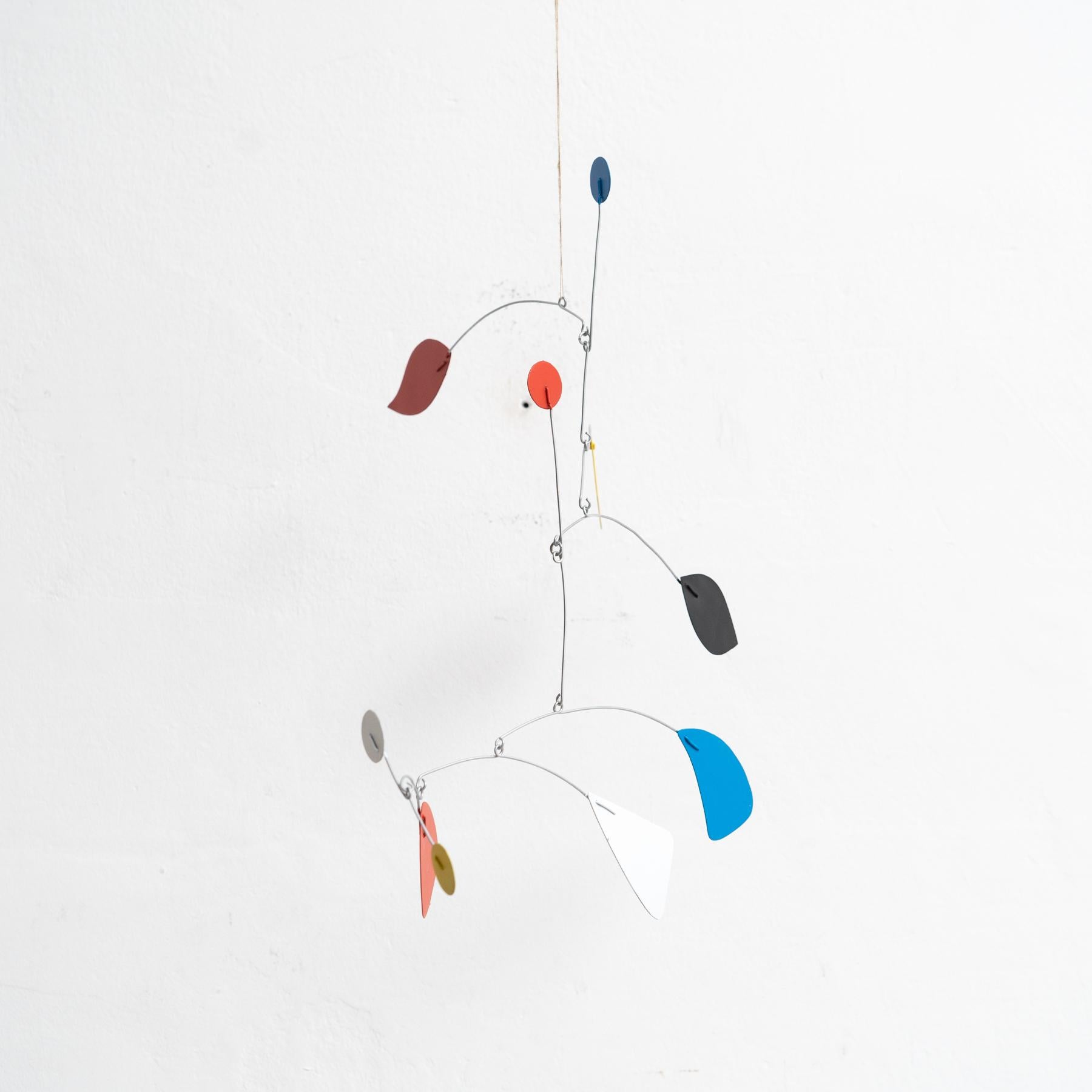 Mesmerizing Kinetics: Iron Sculpture - Painted Motion and Color In Good Condition In Barcelona, ES