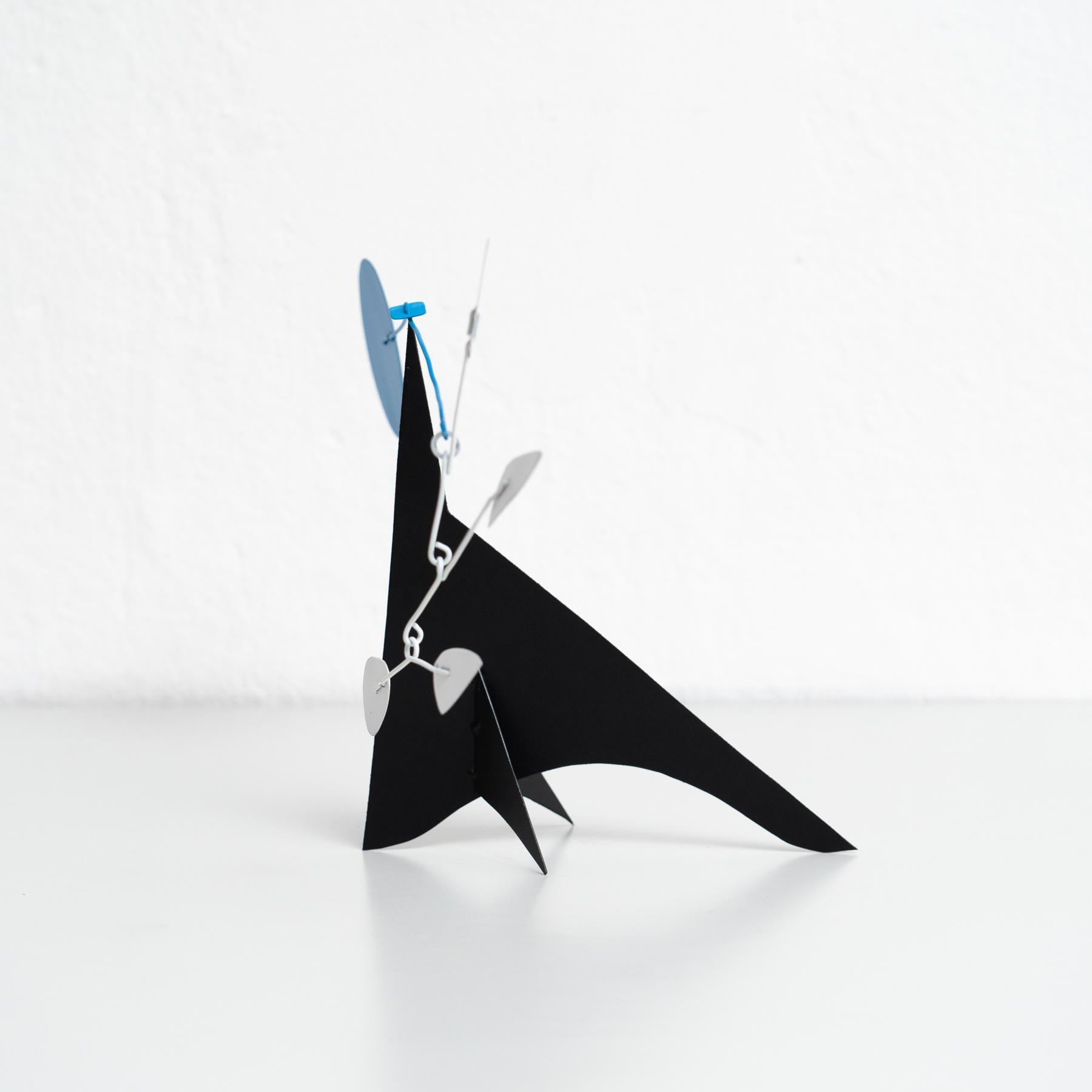 Late 20th Century Mesmerizing Kinetics: Iron Sculpture - Painted Motion and Color