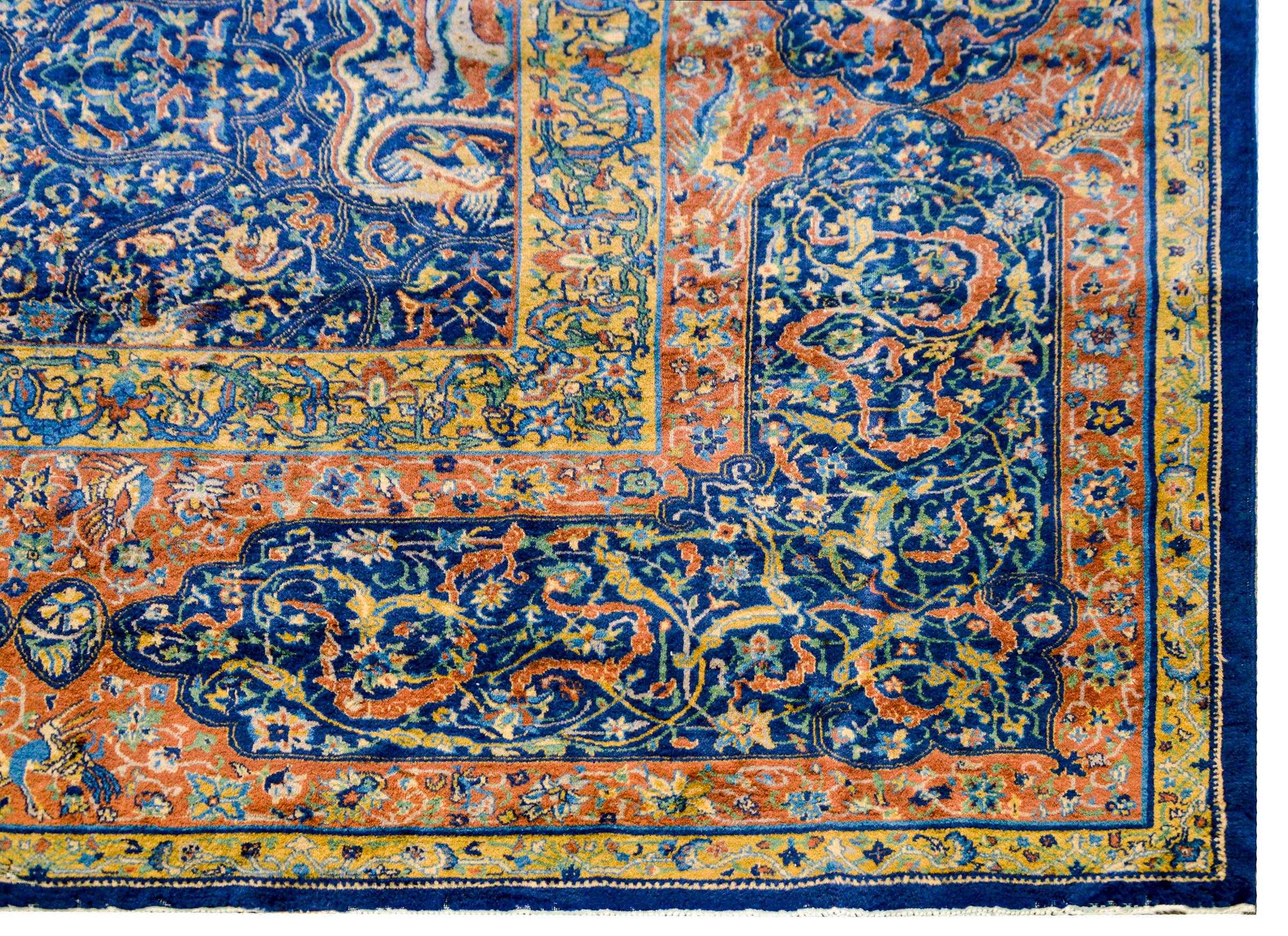 Laine Magnifique tapis Agra de la fin du XIXe siècle en vente