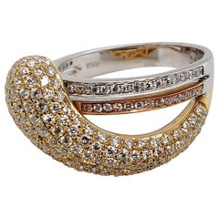 Mesmerizing Microset Pave Diamond Ring Set in 18K White, Yellow and Rose Gold