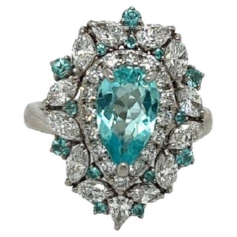 Mesmerizing Platinum 1.26 Carat Paraiba Ring