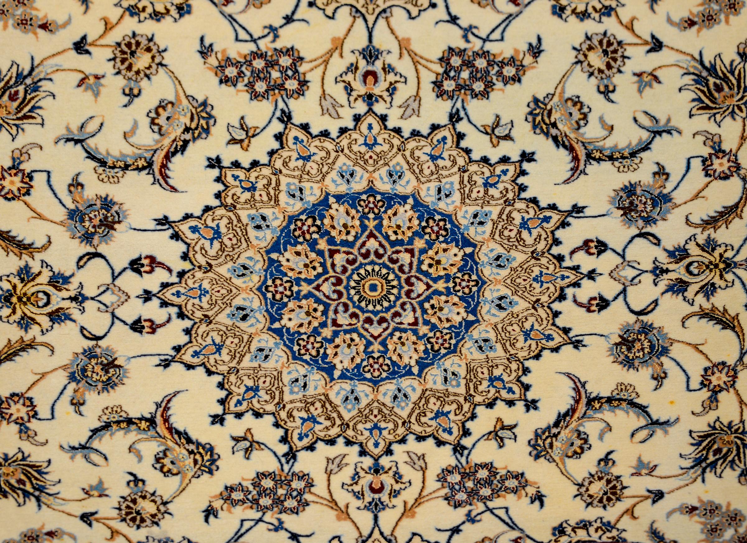 Persian Mesmerizing Silk and Wool Isfahan Rug