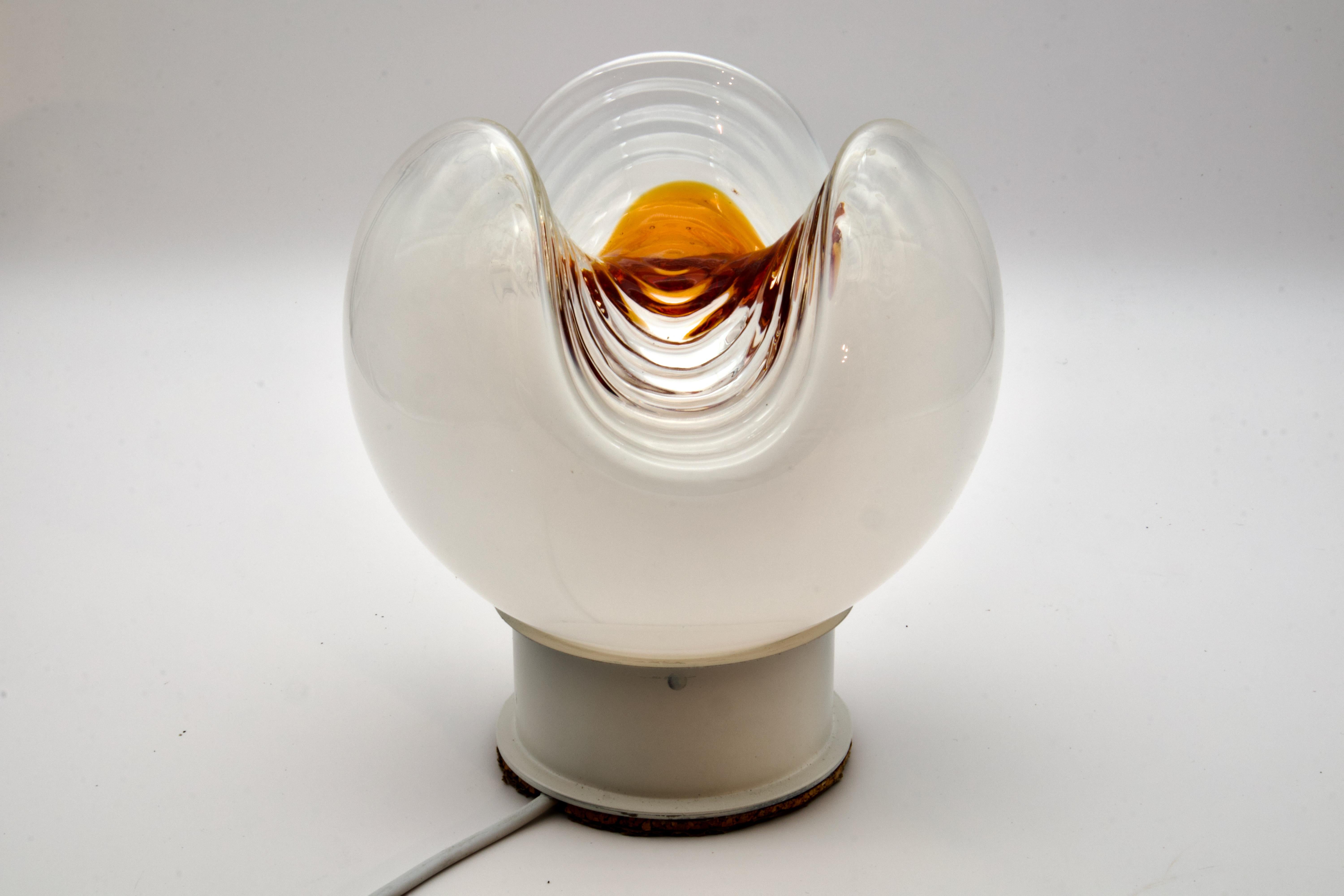 Mid-Century Modern Mesmerizing XL Murano Glass Table Lamp or Floor Lamp, Mazzega Italy 1970s For Sale