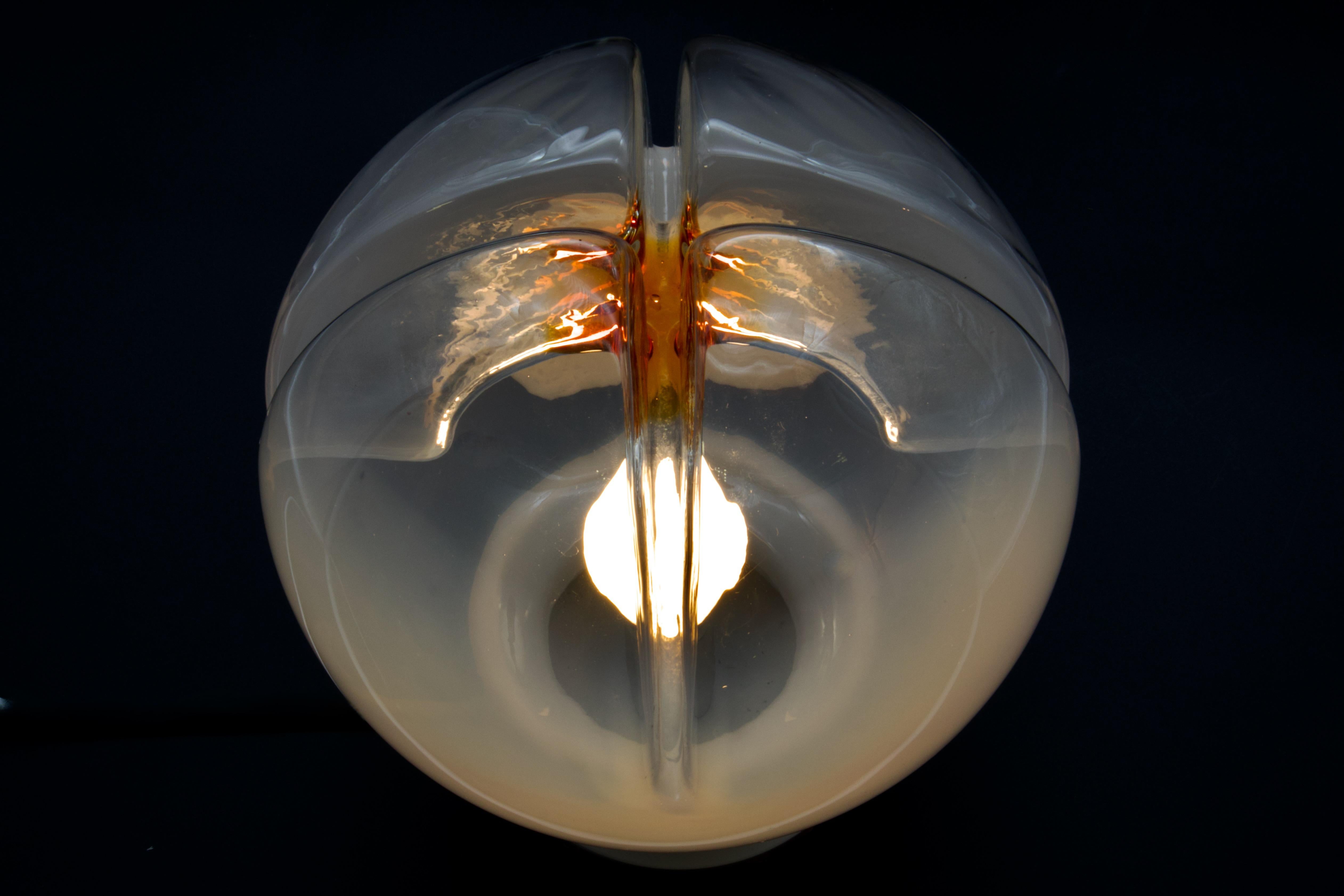 Mesmerizing Large Murano Glas Tischlampe oder Stehlampe, Mazzega Italien 1970er (Moderne der Mitte des Jahrhunderts) im Angebot
