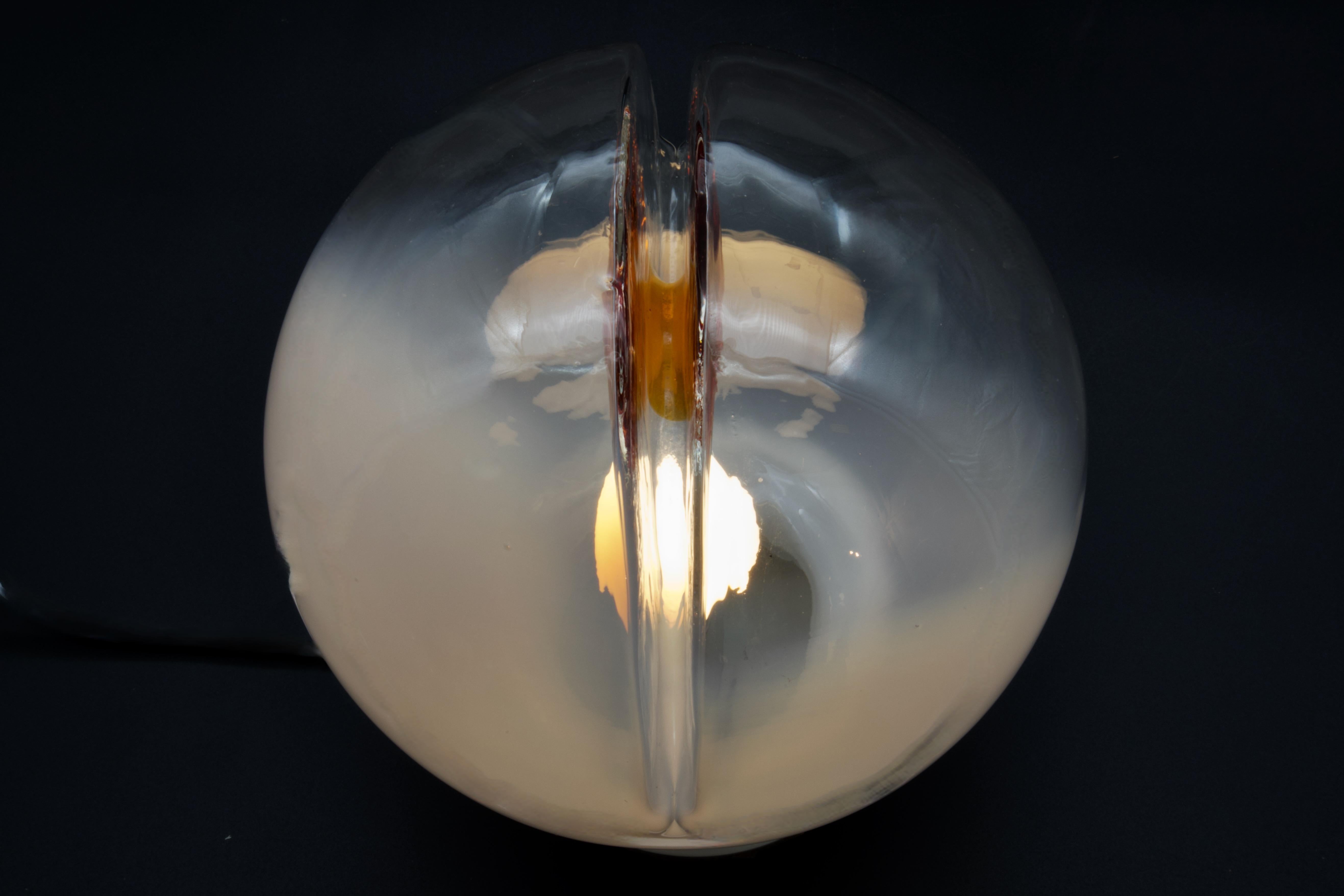 Hand-Crafted Mesmerizing Large Murano Glass Table Lamp, Mazzega Italy 1970s For Sale