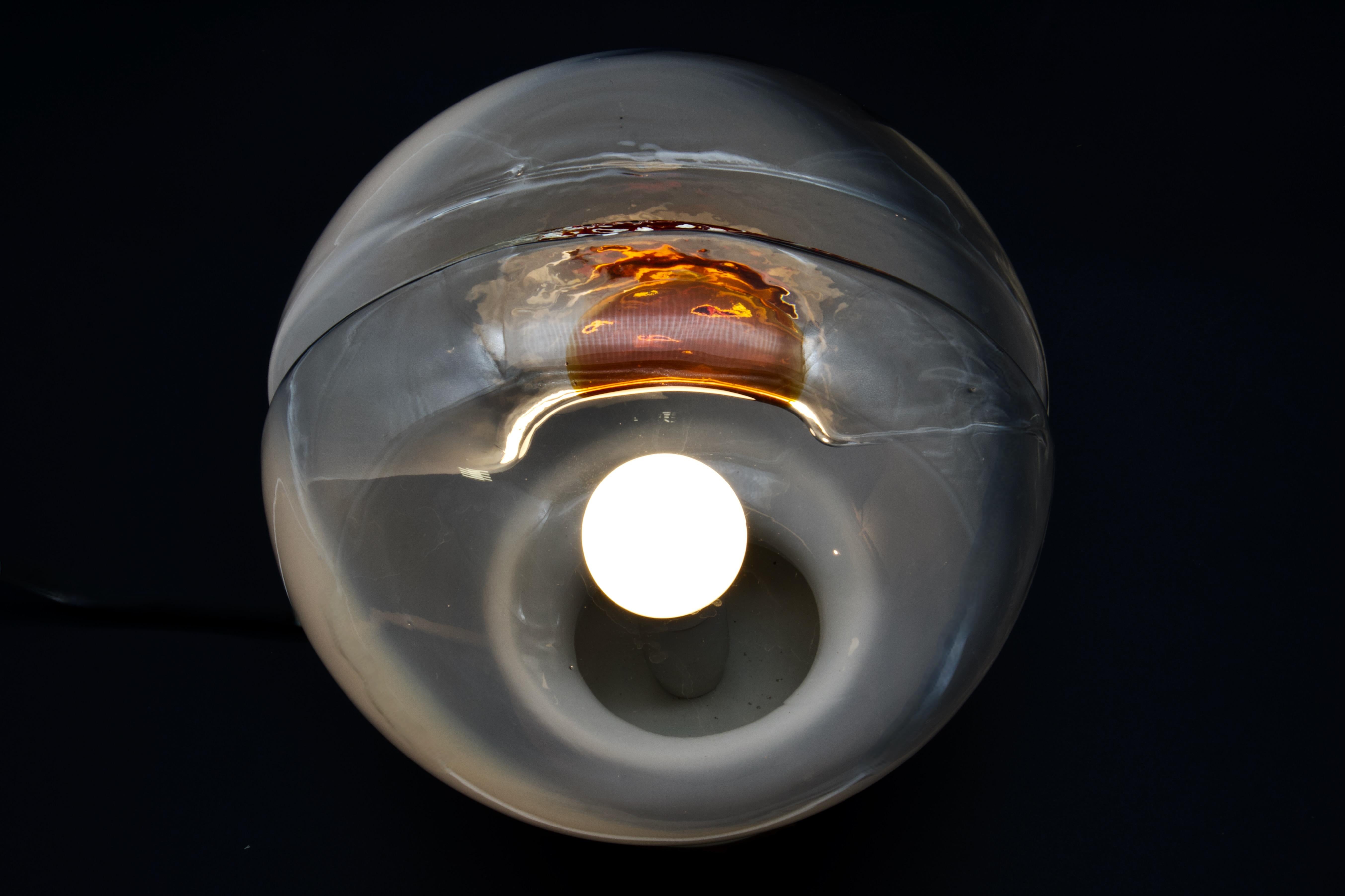 Mesmerizing Large Murano Glass Table Lamp, Mazzega Italy 1970s In Good Condition For Sale In Grand Cayman, KY